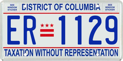 DC license plate ER1129