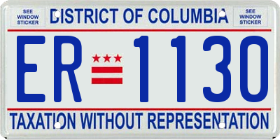 DC license plate ER1130