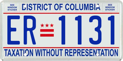 DC license plate ER1131