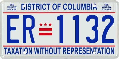 DC license plate ER1132