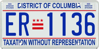 DC license plate ER1136