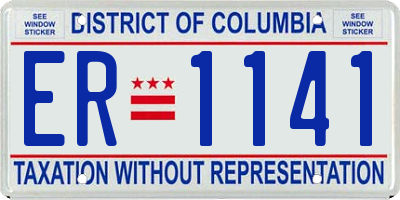 DC license plate ER1141