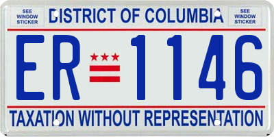 DC license plate ER1146