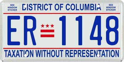 DC license plate ER1148