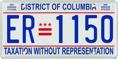DC license plate ER1150