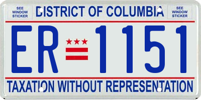 DC license plate ER1151