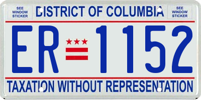 DC license plate ER1152