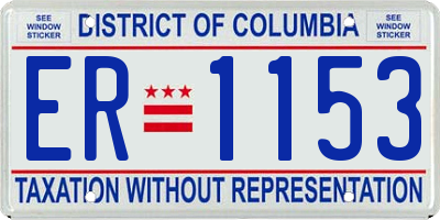 DC license plate ER1153