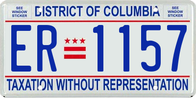 DC license plate ER1157