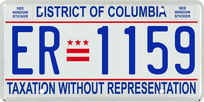 DC license plate ER1159