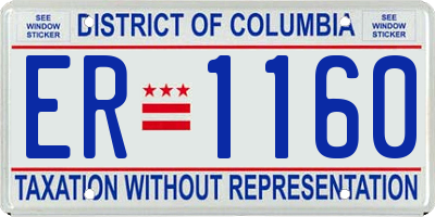 DC license plate ER1160