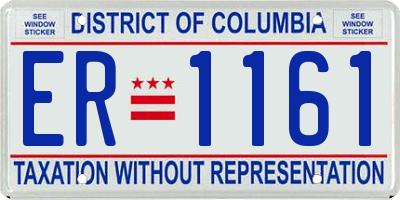 DC license plate ER1161