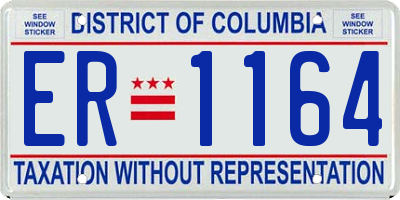 DC license plate ER1164