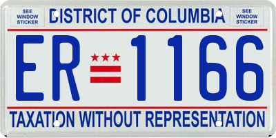 DC license plate ER1166