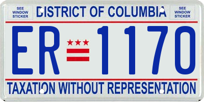 DC license plate ER1170