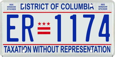 DC license plate ER1174