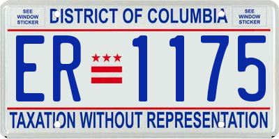 DC license plate ER1175