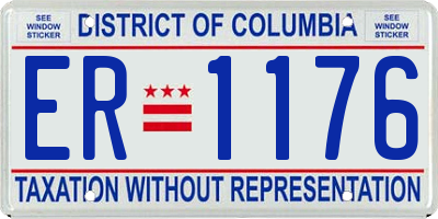 DC license plate ER1176