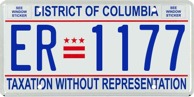 DC license plate ER1177