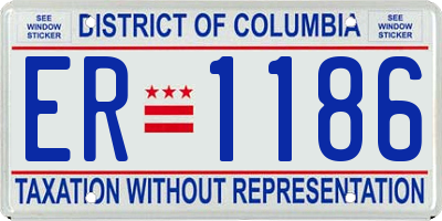 DC license plate ER1186