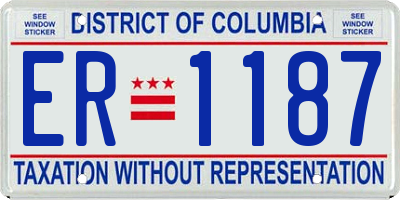 DC license plate ER1187