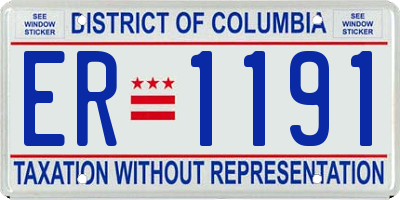 DC license plate ER1191