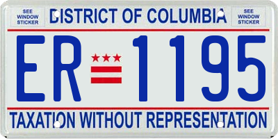 DC license plate ER1195