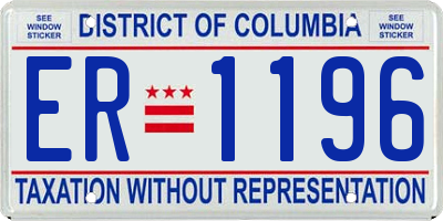 DC license plate ER1196