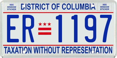 DC license plate ER1197