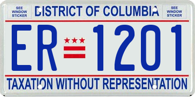 DC license plate ER1201