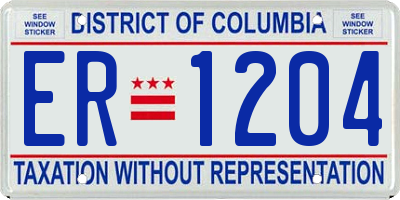 DC license plate ER1204
