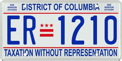 DC license plate ER1210