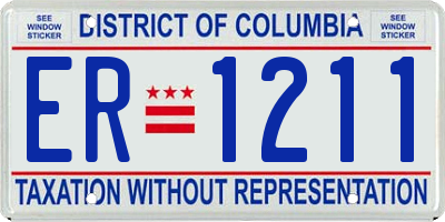 DC license plate ER1211