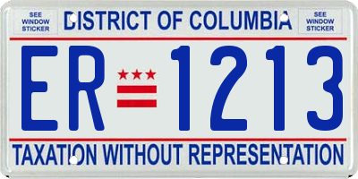 DC license plate ER1213