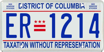 DC license plate ER1214