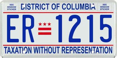 DC license plate ER1215