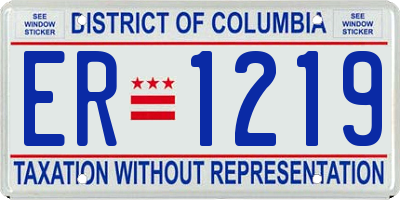 DC license plate ER1219