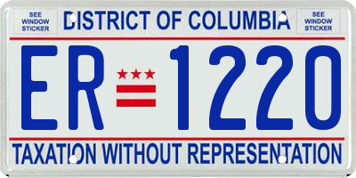 DC license plate ER1220