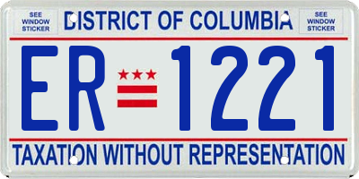 DC license plate ER1221