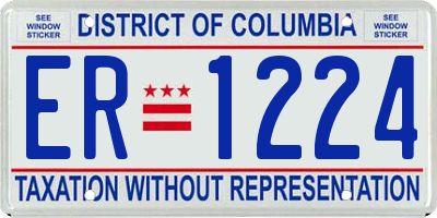 DC license plate ER1224