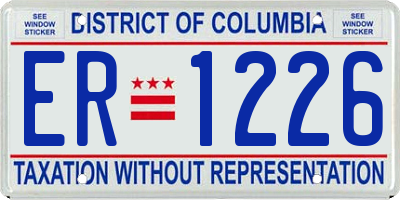 DC license plate ER1226