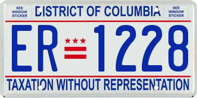 DC license plate ER1228