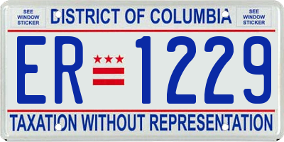 DC license plate ER1229