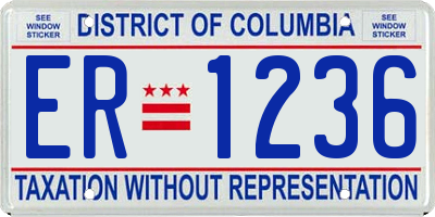 DC license plate ER1236