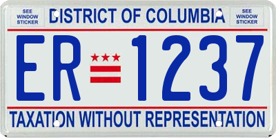 DC license plate ER1237