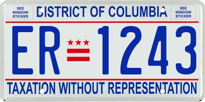 DC license plate ER1243