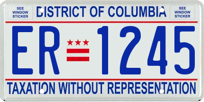 DC license plate ER1245