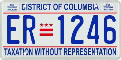 DC license plate ER1246