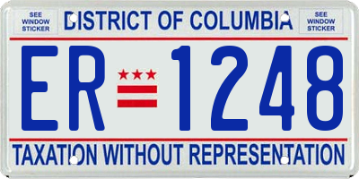 DC license plate ER1248