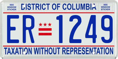 DC license plate ER1249